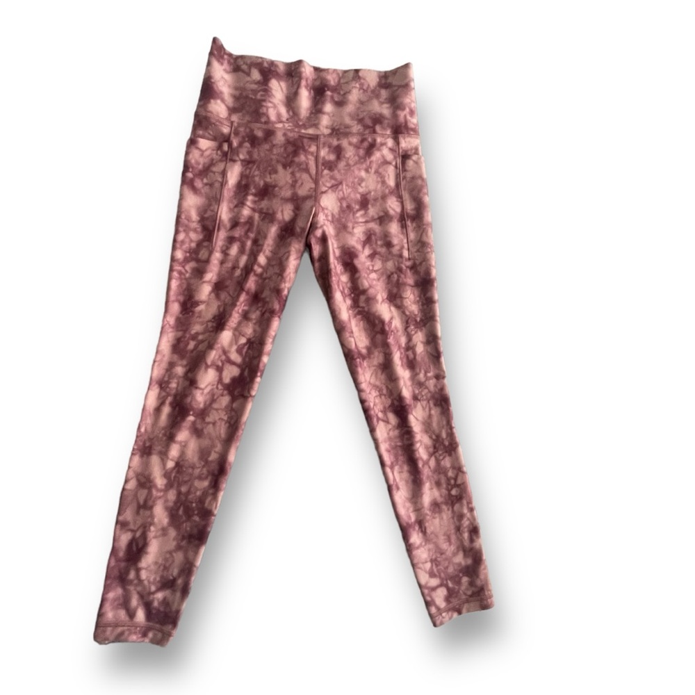 Athleta Salutation Sash Pocket Printed 7/8 Tight Wine Tie-dye Women's Size Small